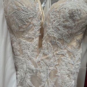 Elegant Cream Beaded Wedding Dress